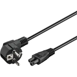 goobay 44877 90 Grad Stromkabel 3 m, Schwarz (3 m),