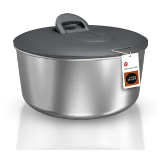 Zyliss Easy Spin Salatschleuder Edelstahl Groß 6L, Seilzug & Stopptaste | AquaVent™ Technologie, Ausgießer, Rutschfester Boden, BPA-frei, Spülmaschinenfest, Salatschleuder mit Deckel