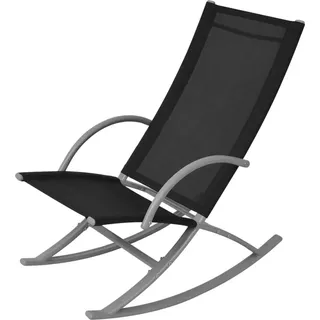 vidaXL Garten-Schaukelstühle 2 Stk. Stahl und Textiline Schwarz - Schwarz