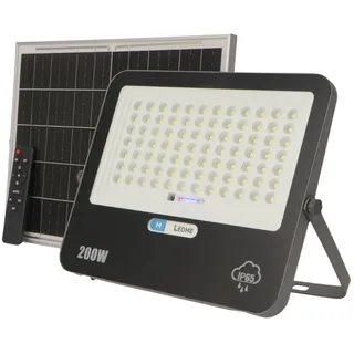 M Ledme LED-Solarstrahler, 200 W, mit Fernbedienung, 2800 Lumen, dimmbar, IP65, kaltes Licht (6000 k), Akku mit großer Kapazität 20.000 mAh, Kabellänge 2,10 m