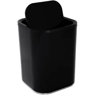 Bath Bliss Treteimer, Acryl, 8 l, für Badezimmer, Büro, Schlafsaal, 19,1 x 19,1 x 25,4 cm, Schwarz