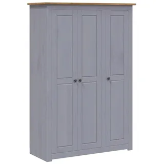 vidaXL Kleiderschrank 3-Türig Grau 118×50×171,5 cm Kiefer Panama Serie