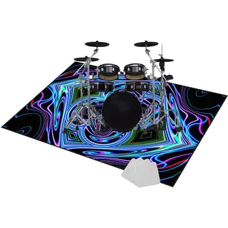 Qivstxug 200 x 160 cm Schallschutzmatte - Drum-Teppich - Schlagzeugteppich - Elektronisch Schlagzeug Snare Drum Rug - Schalldicht Teppiche - Schallschutz Teppich - rutschfeste Trommelmatte für E Drum