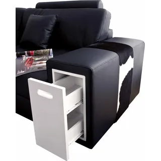 Designer Ecksofa Polster Wohnlandschaft Leder Couch Sofas Sofa XXL Big Ecke Neu - Schwarz