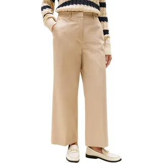 Tommy Hilfiger Damen Chino Cotton Ankle Wide Leg, Beige (Beige), 34