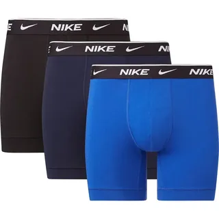 Nike Herren Everyday Cotton Stretch Boxer Briefs 3Pk, Obsidian/Game Royal/Black, S