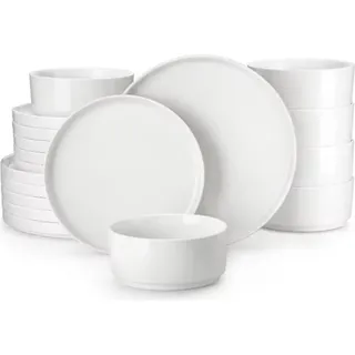 Samt Tafelservice – 32-teilig – 8 Personen – Blau Keramisch – Essteller und Frühstücksteller – Hochwertige Qualität - Blau