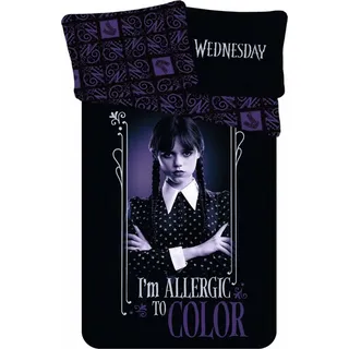 Jerry Fabrics Wednesday Addams Schwarz 140 x 200 cm + 80 x 80 cm