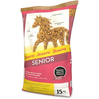 JOSERA Senior (1 x 15 kg) | PFERD SENIOR | Premium Pferdefutter für ältere & schwerfuttrige Pferde | Müsli-Mix für Vitalität bis ins hohe Pferdealter | nährstoffreich & leicht verdaulich | 1er Pack