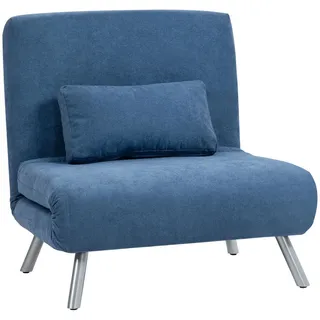 Homcom Schlafsessel 3-in-1 klappbar Schlafsofa mit Bettfunktion Relaxsessel Blau , Kunststoff , 75x83x80 cm , Wohnzimmer, Sofas & Couches, Schlafsofas, Schlafsessel