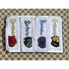 Harry Potter College Abzeichen gezähltes Lesezeichen Kreuzstich Kits, 8 x 20 cm, 14 Fäden, ägyptische Baumwolle, Hausabzeichen, Buchzeichen, Kreuzstich Kits