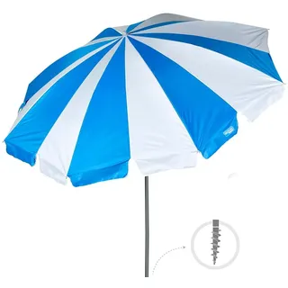 Aktive Twister Ø200cm Uv50 Inclinable Mast Sonnenschirm Für Den Strand - Royal / White - Ø200 cm