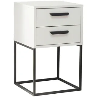 SchlafKONTOR Nachtschrank Suna 40 x 65 x 38,5 cm Schwarz/Weiß