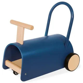 PINOLINO Enzo Kinder Lauflernwagen und Rutschauto, Holz, attraktives Blau, für Kleinkinder ab 1 Jahr