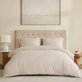 DAPU Bettwäsche (Leinen/Beige(Naturleinen), King)