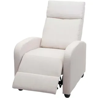 Mendler Fernsehsessel HWC-F76, Relaxsessel Sessel Liegesessel, Liegefunktion verstellbar Stoff/Textil - creme