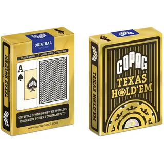ASS Altenburger COPAG Texas Hold'Em Pokerkarten Plastik schwarz - Einzel-Kartendeck, 2 große Eckzeichen (Jumbo Face, 2 index), hochwertig und wasserfest, Kunststoff