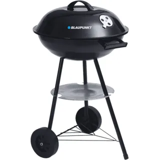 BLAUPUNKT GC-301 Rundgrill mit Deckel, fahrbar, Chromstahl, Ø41cm - Schwarz