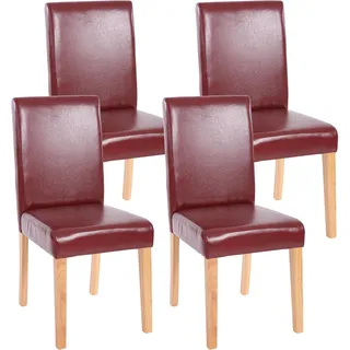 Mendler Esszimmerstuhl Littau Kunstleder rot-braun 4er Set