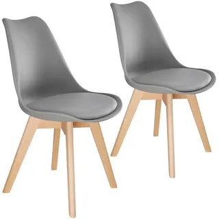 tectake Esszimmerstuhl 2er Set Frederikke, 49 x 56 x 82,5 cm, grau , Grau , Textil , 49x82x53 cm , Esszimmer, Stühle
