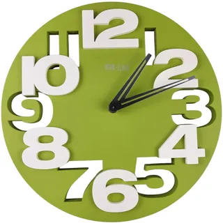 GMMH Moderne Wanduhr mit 3D Effekt (8808), Leise, Kein Lautes Ticken, 31 cm, Küche Bad Büro, Wohnraumdeko, Dekorative Uhr, Rund Quadratisch