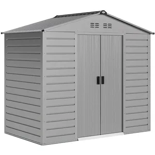 Outsunny Gerätehaus 1,31 x 1,31 m Grau
