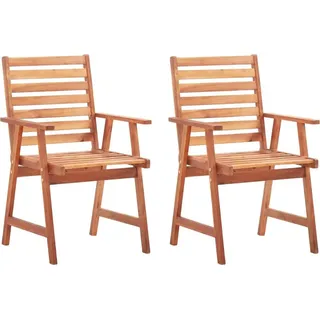 vidaXL Garten-Essstühle 2 Stk. mit Kissen Massivholz Akazie - Braun