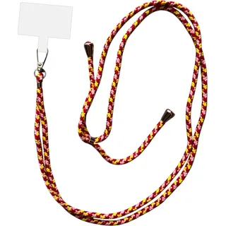 Smartphonica Telefonkabel Universal - verstellbare abnehmbare Schnur für Mobiltelefon - 150 CM - Telefonkette Rot Rosa Gelb