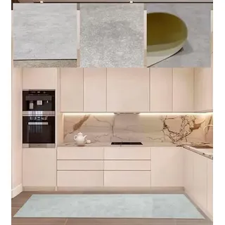 Tadi & Imperio1979 Langer Vinylteppich, einfarbig, Beige, Zement-Effekt, Moderne industrielle Dekoration, pflegeleicht, 150 x 200 cm, Beige