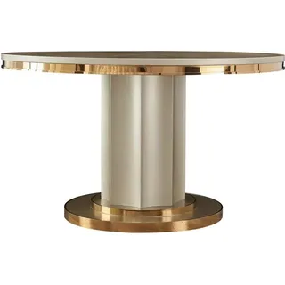 Runder Tisch Edelstahl Esstisch Konferenztisch Küchentisch Tische Konferenz 130 - Gold