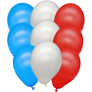 Premium Luftballons Deko NFL Football - Made in DE - 100% Naturlatex & 100% biologisch abbaubar - 15 Stück - Fußball, Länder - für Helium geeignet - twist4® (blau/rot/weiß, 15)