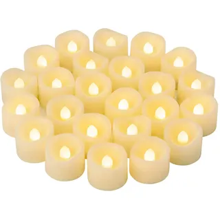 CANDLE IDEA Flammenlose flackernde Kunststoff-Teelichter, Votivkerzen, batteriebetrieben/elektrisch, flackernd, kleine Teelichter, helle künstliche Kerzen für Halloween, Weihnachten,