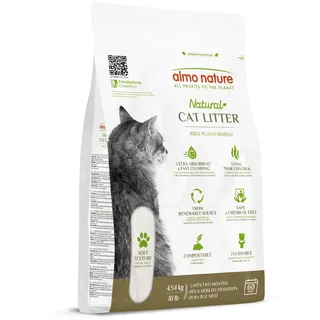 Almo Nature Natural Cat Litter Soft Texture - Klumpende Katzenstreu, 100% pflanzlich, biologisch abbaubar, ergiebig und gegen Gerüche. Sack 4,54Kg