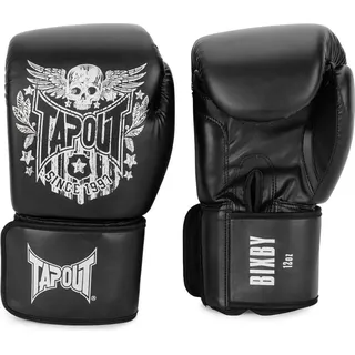 TapouT Bixby Leder Künstliche Boxhandschuhe - Black / Off White - 14 oz
