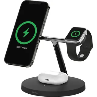 Belkin Boost Charge Pro 3in1 Wireless Charger, Qi2 15, W) Schwarz