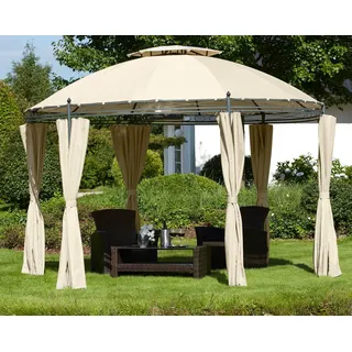 Konifera Pavillon Tino 3,5 x 3,5 m inkl. 6 Seitenteile Beige