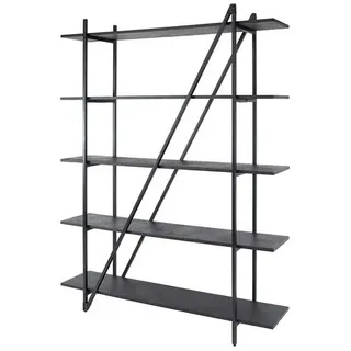 Kawola Wandregal Peara Schwarz Holz , Rechteckig , 140x181x35 cm , Wohnzimmer, Regale, Wandregale