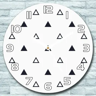 Wanduhr aus Glas Rund fi 30 Kleine Dreiecke Quarz Deko Wohnzimmer Büro
