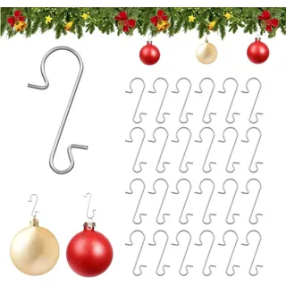 Naler 120 Kugelaufhänger S Haken Klein Schnellaufhänger für Weihnachtskugel Silber
