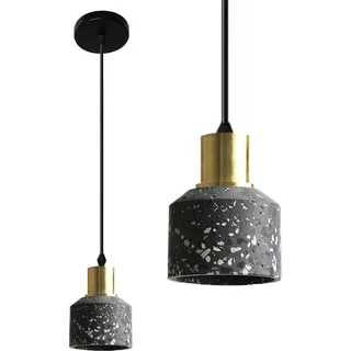 tooLight Pendellampe App930-1Cp Lastri Beton Schwarz Runden 1-Lichtquelle E27 10X10X14,5-104,5Cm Einstellbar - Schwarz