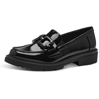 Jana Damen Loafer ohne Absatz Elegant Vegan, Schwarz (Schwarz), 40 EU