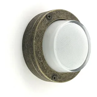 Außenleuchte Wand Messing Glas Rund D: 14 cm IP64 G9 Maritim Diana