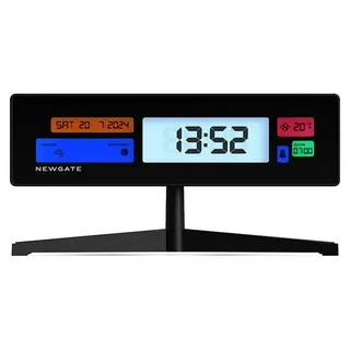 Newgate Supergenius LCD-Wecker in Schwarz - Schwarz