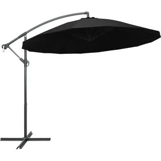 The Living Store Ampelschirm Schwarz 3 m Aluminium-Mast - Schwarz