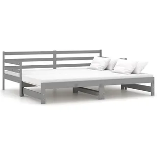 vidaXL Ausziehbares Tagesbett Grau Massivholz Kiefer 2x(90x200) cm - Grau