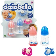Cicciobello - Zubehör-Set, mit 2 Schnullern und Zwei Flaschen für das Mädchen, das Sich um ihre Puppe kümmern möchte, für Mädchen ab 3 Jahren, Giochi Preziosi, CCB80000