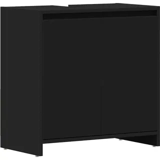 vidaXL Badezimmerschrank Schwarz 60x33x61 cm Holzwerkstoff - Schwarz