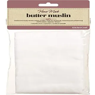 KitchenCraft Home Made Butter Muslin Tuch zum Abseihen, Baumwolle, Weiß, 9 cm