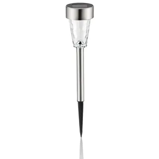 WatioWave 5u Kalt-Solarpfahl aus Edelstahl + Glasdiffusor, 37 cm