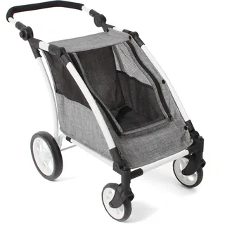 Bayer Chic 2000 CHIC2000 Puppen-Zwillingsbuggy Puppentrailer Roadster für Zwei Puppen grau
